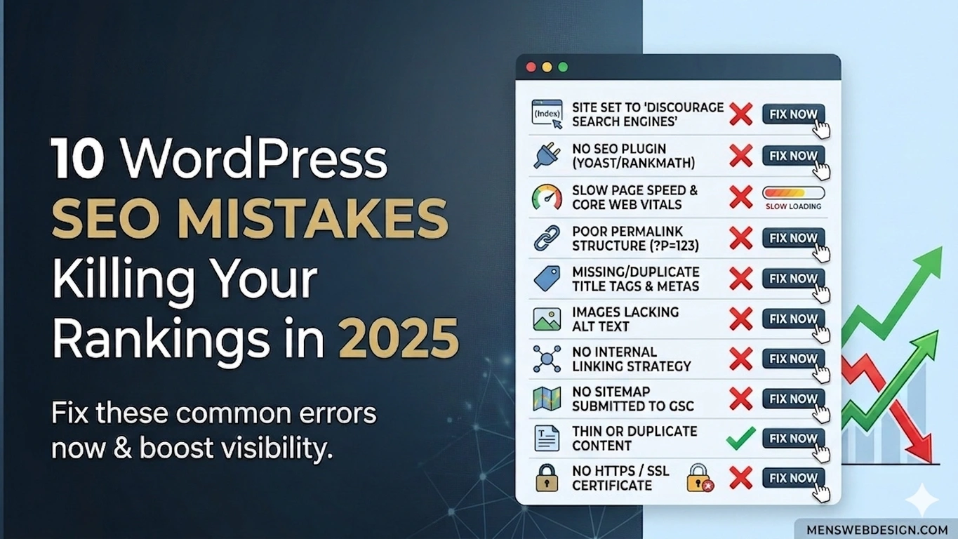 10 WordPress SEO mistakes business owners make in 2025 — fix checklist