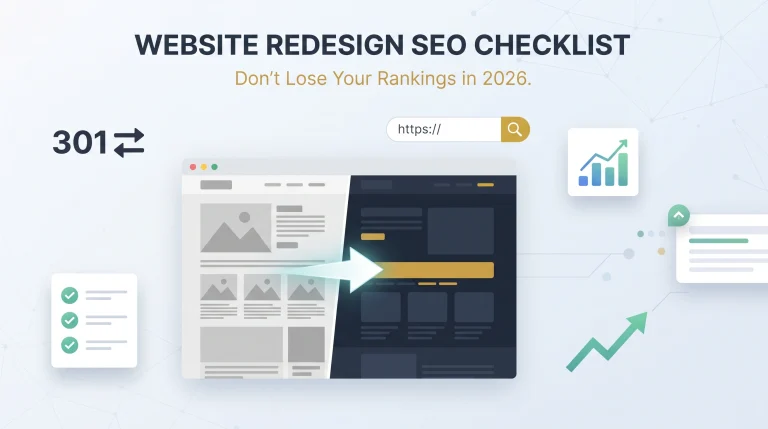 Website redesign SEO checklist 2026 — protect rankings before, during, and after launch