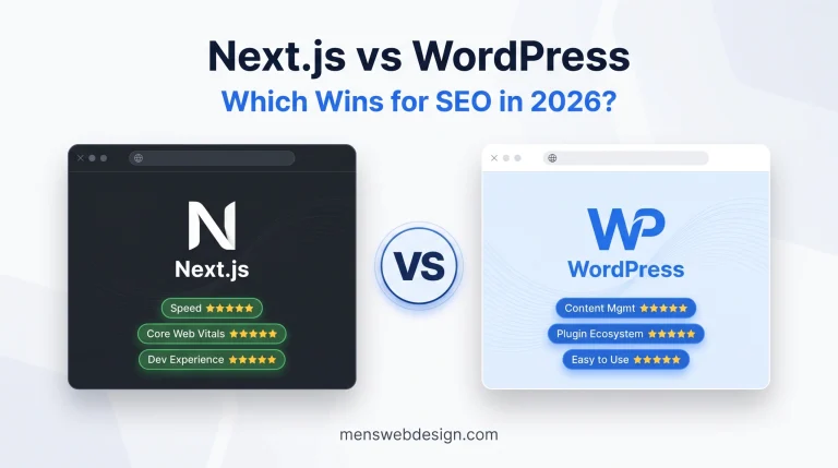 Next.js vs WordPress SEO comparison 2026 — which platform is better for Google rankings and performance