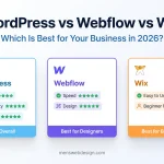 WordPress vs Webflow vs Wix comparison 2026 — which website platform is best for your business